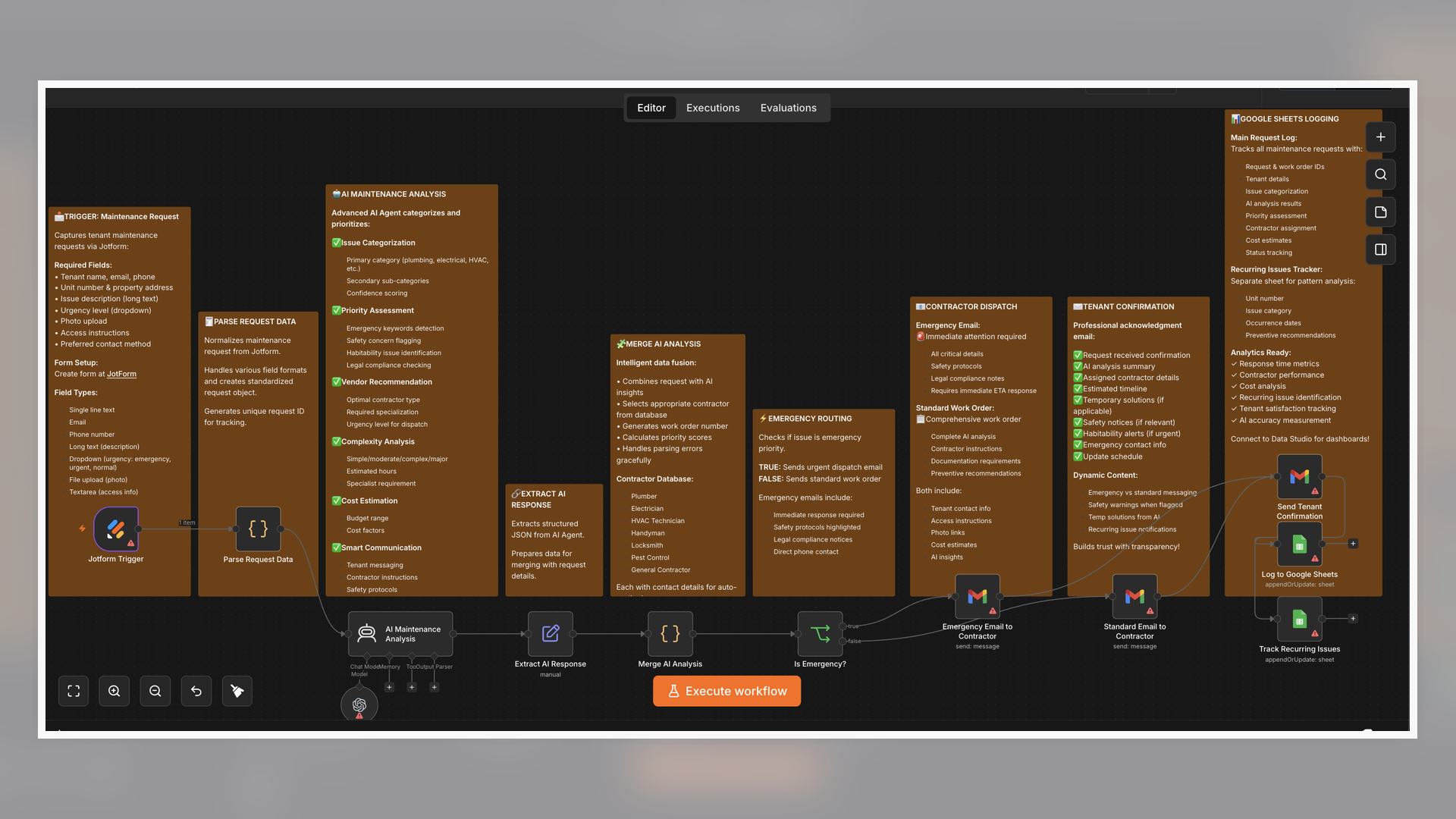 n8n maintenance request automation workflow